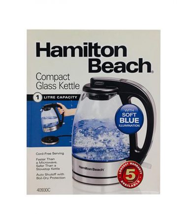 HAMILTON BEACH GLASS KETTLE 1L