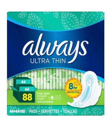 Always Ultra Thin Long Super Pads, 2-pack