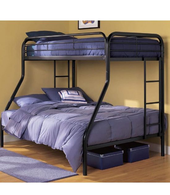 100% SOLID METAL TWIN OVER DOUBLE BUNK BED ( N-2820 )