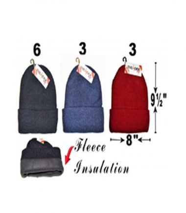 Fleece Insulated Asst Hat w ribs 6+3+3