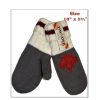 GRY/WHT CUFFED M.LEAF MITTEN