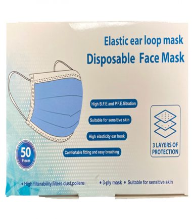 3-ply Elastic Ear Loop Disposable Non - Medical Face Mask