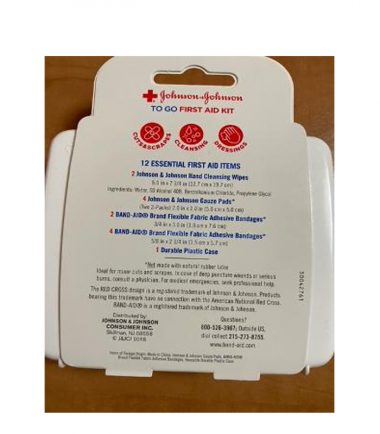 Johnson and Johnson 12 items First Aid Give away kit