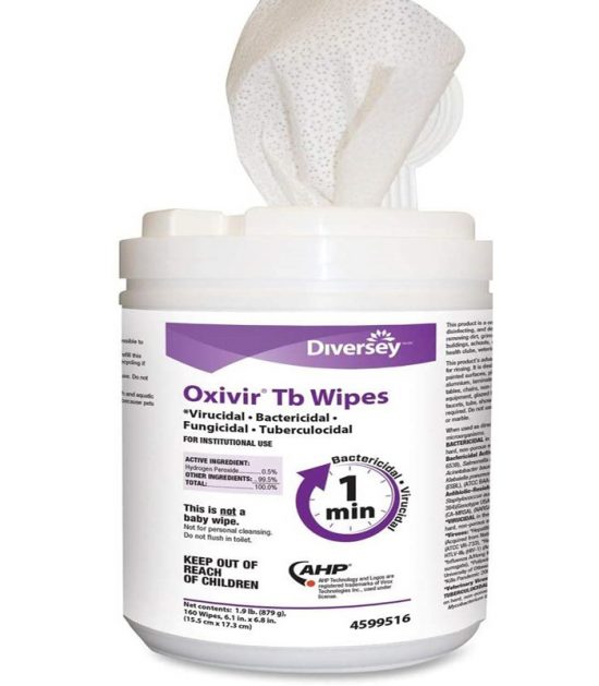 Oxivir TB Disinfecting 6-in x 7-in Wipes | 160 Wipes per Tub
