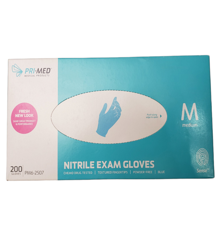 PRIMED Nitrile Powder Free Blue Exam Gloves - Noble Linen
