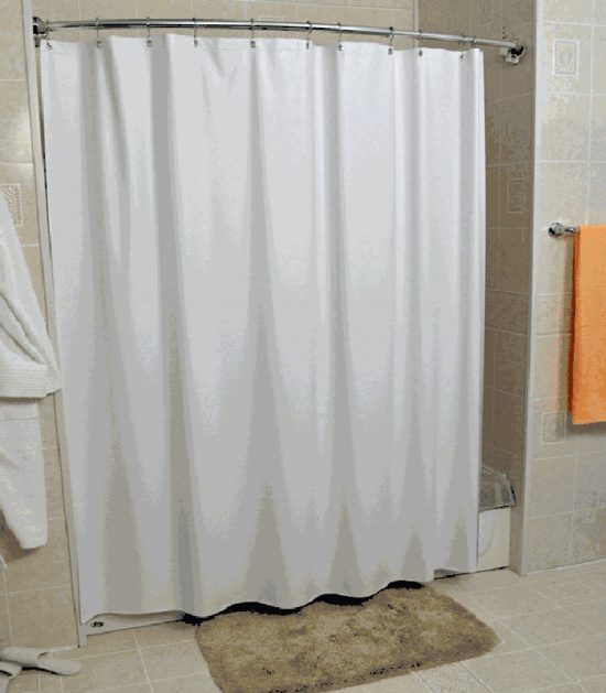 72 x 72" Vinyl Heavy Guage Hotel White Shower Liner/Curtain With