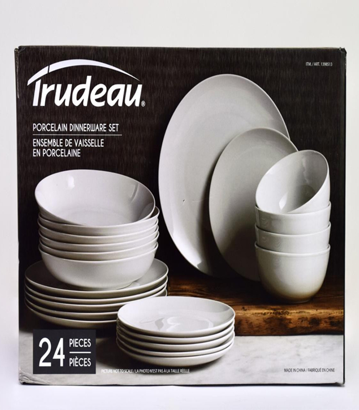 Trudeau Porcelain Dinnerware 24 Piece Set White - Noble Linen